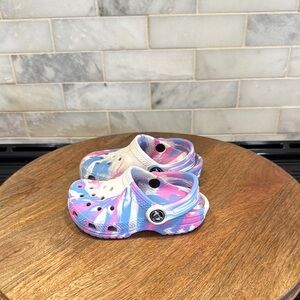 CROCS Tie-Dye Colorful Toddler Kids Clogs